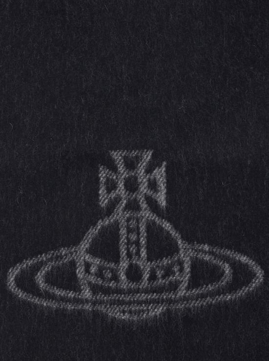 25FW 비비안웨스트우드 싱글 ORB 더블 페이스 머플러 81030006W00ZHN402 BLACK DOM - VIVIENNE WESTWOOD