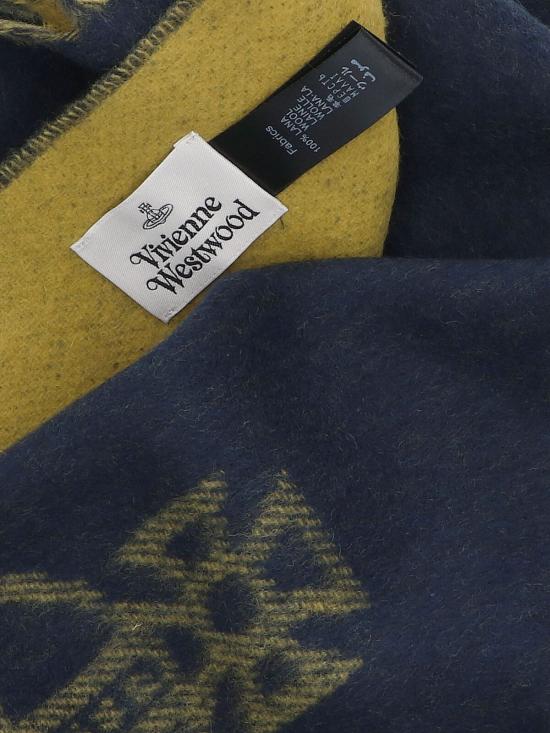 25FW 비비안웨스트우드 싱글 ORB 더블 페이스 머플러 81030006W00ZHK409 NAVY BLUE DOM - VIVIENNE WESTWOOD