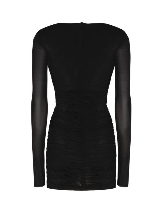  생로랑 미디 원피스 732870 Y5G891000 Black - SAINT LAURENT