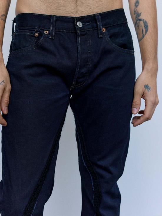  올드 파크 데님 팬츠 크로셰 슬릿 진 - OLD PARK