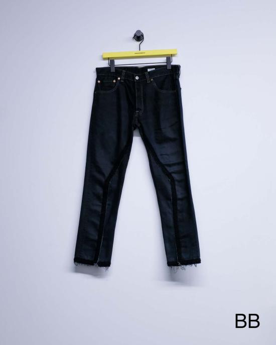  올드 파크 데님 팬츠 크로셰 슬릿 진 - OLD PARK