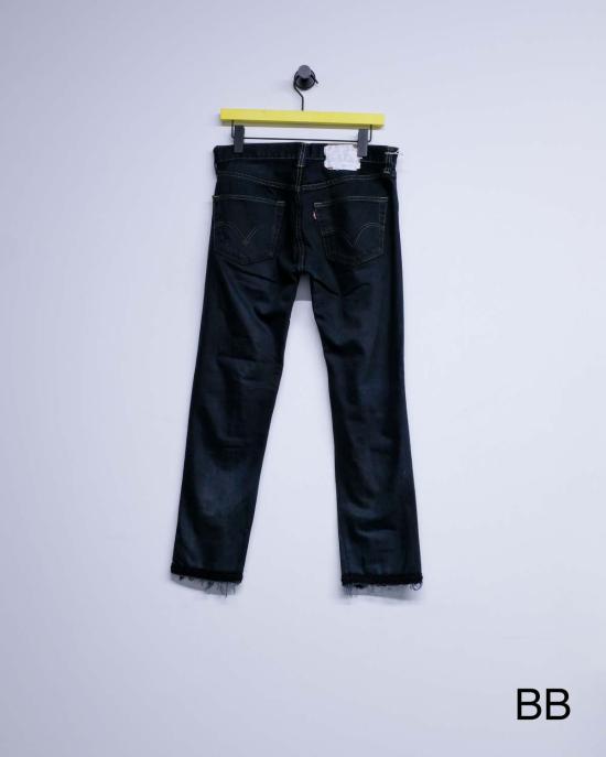  올드 파크 데님 팬츠 크로셰 슬릿 진 - OLD PARK