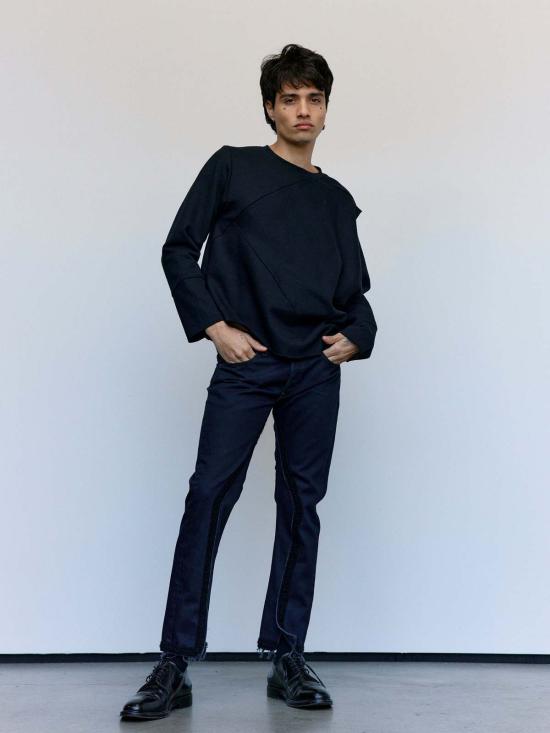  올드 파크 데님 팬츠 크로셰 슬릿 진 - OLD PARK