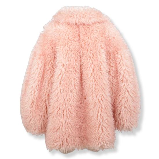 25FW 가니 인조 퍼 코트 W1000 Pink - GANNI