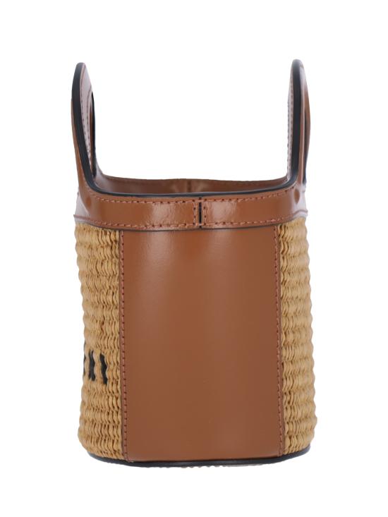 26SS 마르니 레더 & 라피아 트로피컬리아 마이크로백 BMMP0067Q0 P3860 00M50 Brown - MARNI