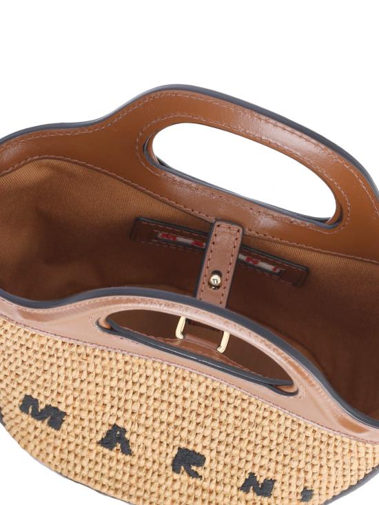 26SS 마르니 레더 & 라피아 트로피컬리아 마이크로백 BMMP0067Q0 P3860 00M50 Brown - MARNI