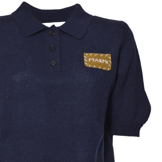 25FW 마르니 폴로 티셔츠 POMD0035E0UFX325 00B80 Blue - MARNI