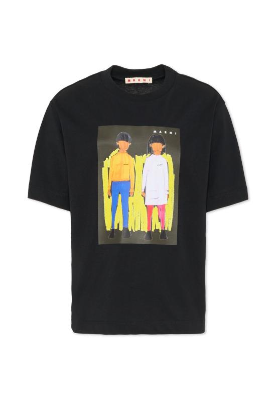 26SS [키즈] 마르니 티셔츠 M01671 M00HZ 0M900 BLACK