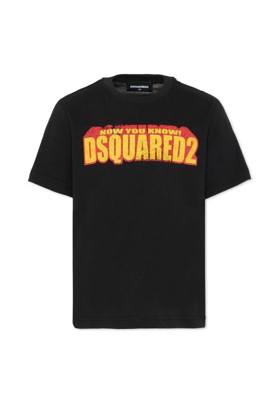 26SS [키즈] 디스퀘어드2 티셔츠 DQ3167 D0ACD DQ900 BLACK