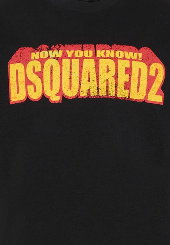 26SS [키즈] 디스퀘어드2 티셔츠 DQ3167 D0ACD DQ900 BLACK - DSQUARED2