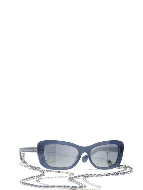 26FW 샤넬 선글라스 CH5553 18161G EXCLUSIVE MILKY BLUE - CHANEL