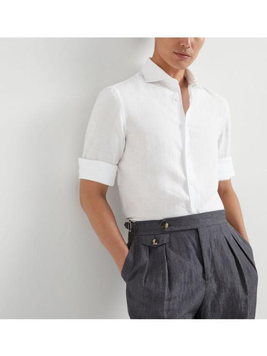 26SS 브루넬로 쿠치넬리 긴팔 셔츠 MM6840627C001 WHITE - BRUNELLO CUCINELLI