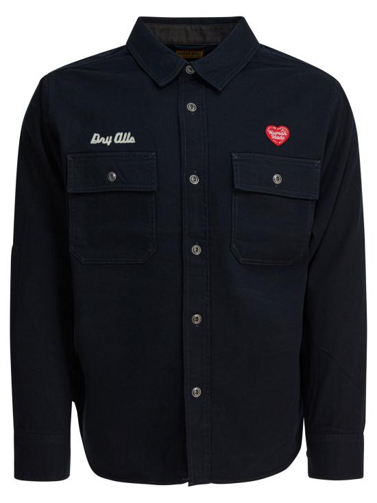 25FW 휴먼메이드 긴팔 셔츠 HM30SH004NAVY BLUE