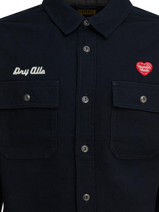 25FW 휴먼메이드 긴팔 셔츠 HM30SH004NAVY BLUE - HUMANMADE