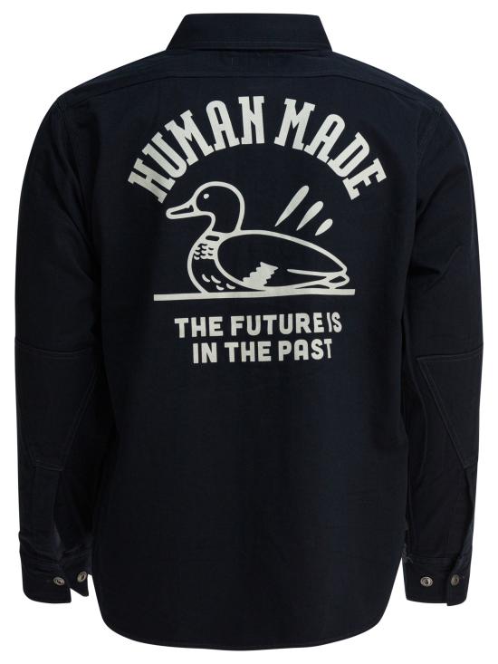 25FW 휴먼메이드 긴팔 셔츠 HM30SH004NAVY BLUE - HUMANMADE