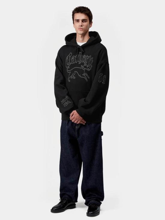 25FW 칼하트 WIP 후드 핵워크 스웨트셔츠 I035641 2JQXX BLACK WALL DOM - CARHARTT WIP