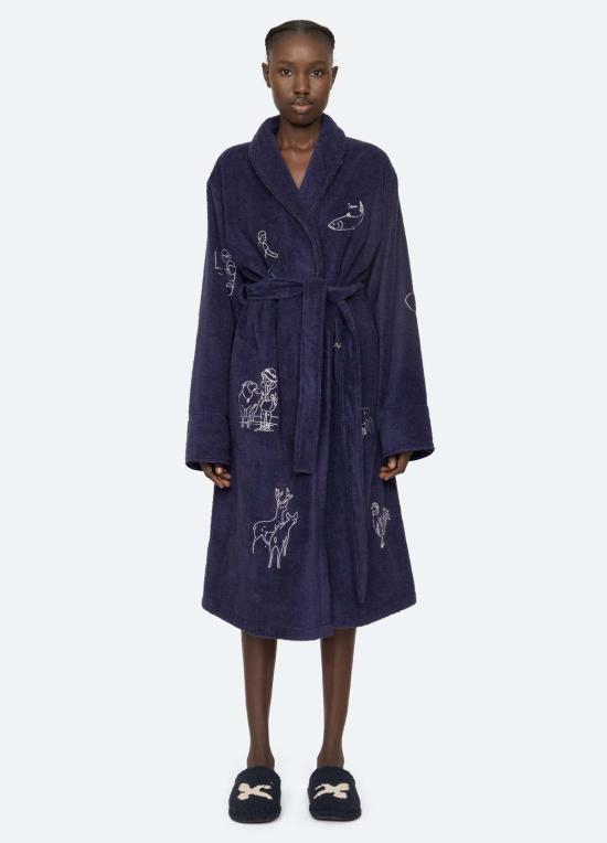  씨뉴욕 라운지 웨어 시 니 데미 로브 네이비 - SEA NY