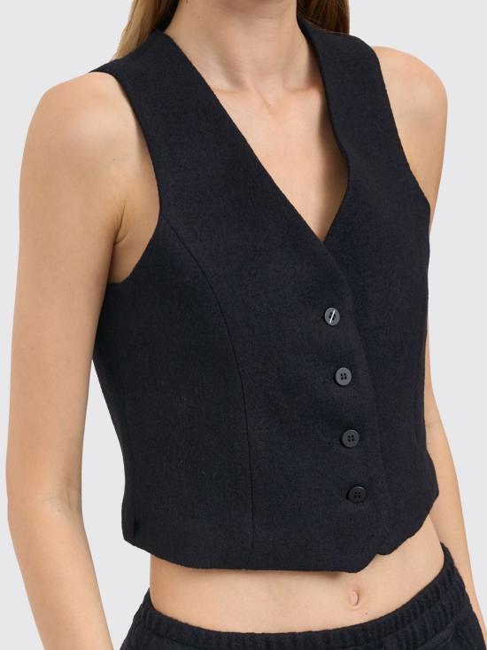 25FW 톰크롬 베스트 WJ212 Black - THOM KROM