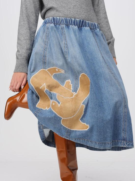 25FW 마르니 미디 스커트 GOJD0457QSUSCY4 400B96 Blue - MARNI