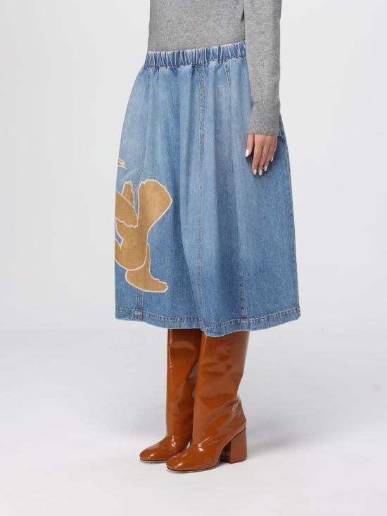 25FW 마르니 미디 스커트 GOJD0457QSUSCY4 400B96 Blue - MARNI