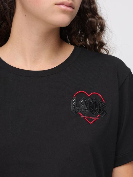 25FW 엠포리오 아르마니 반팔 티셔츠 EW002608AF18844 UC001 Black - EMPORIO ARMANI