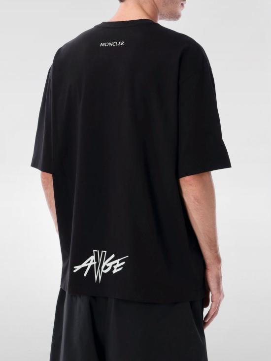 25FW 몽클레어 반팔 티셔츠 K24048C0000289AYW 999 Black - MONCLER