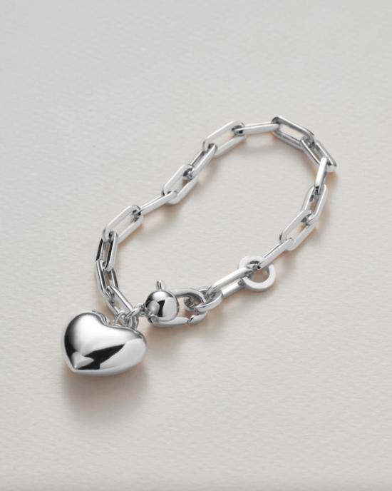  제니 버드 바디 주얼리 퍼피 하트 팔찌 실버