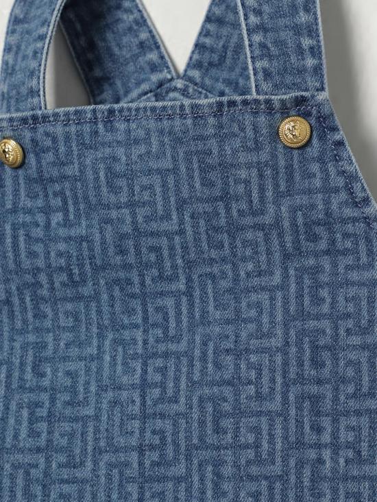 25FW [키즈] 발망 트레이닝 웨어 BW1042Z2867 610 Gnawed Blue - BALMAIN