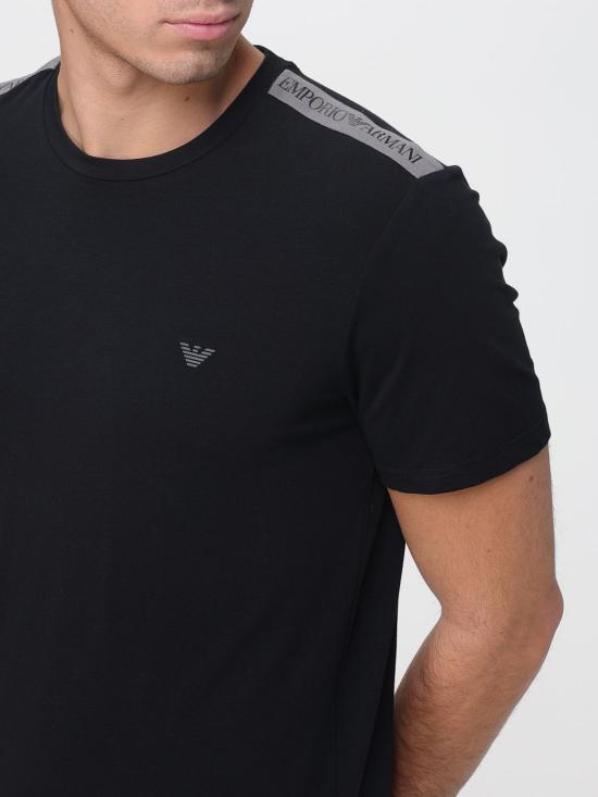25FW 엠포리오 아르마니 반팔 티셔츠 EM000384AF10779 MC404 Black - EMPORIO ARMANI