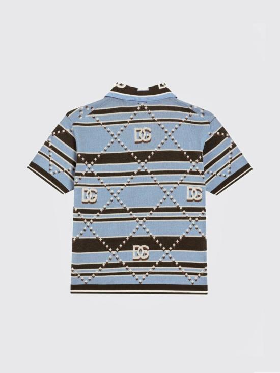 25FW [키즈] 돌체앤가바나 폴로 셔츠 L4KWH4JBCHG B4909 Blue - DOLCE & GABBANA
