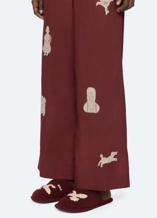  씨뉴욕 라운지 웨어 씨뉴 미카 파자마 세트 버건디 - SEA NY