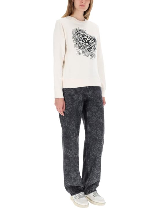 25FW 골든구스 자수 코튼 스웨트셔츠 GWP01223 P00213182432 White - GOLDEN GOOSE