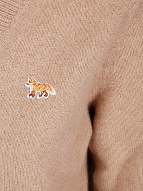 25FW 메종키츠네 베이비 폭스 램스울 박시 가디건 PW00501KT10060054 CANVAS BROWN DOM - MAISON KITSUNE