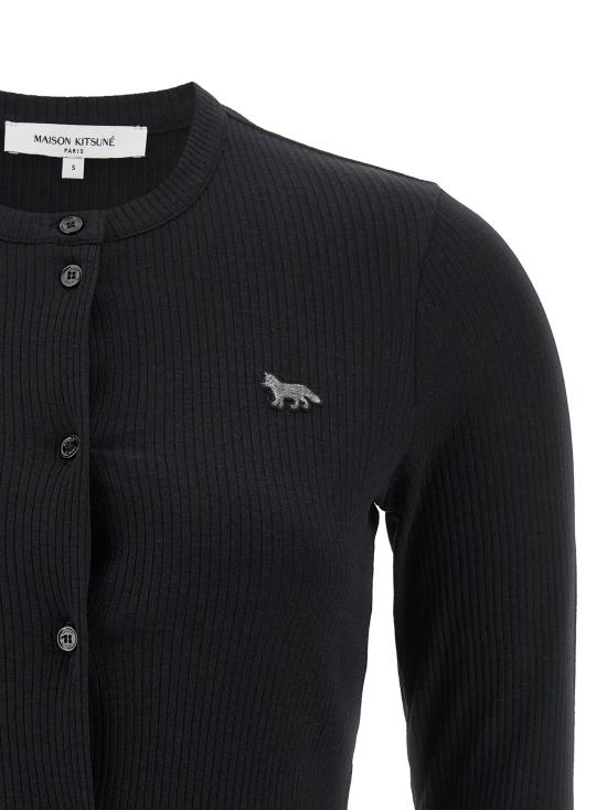 25FW 메종키츠네 베이비 폭스 립드 가디건 PW00512KJ0134P199 BLACK DOM - MAISON KITSUNE