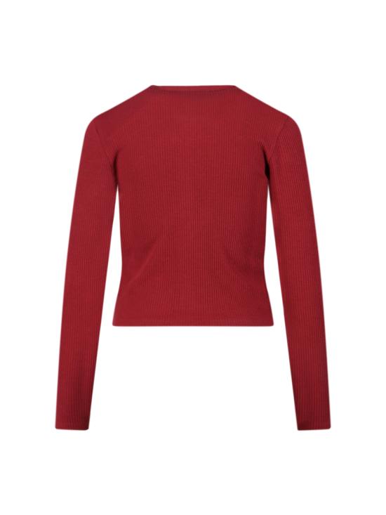 25FW 메종키츠네 베이비 폭스 립드 가디건 PW00512KJ01340143 MAHOGANY RED DOM - MAISON KITSUNE