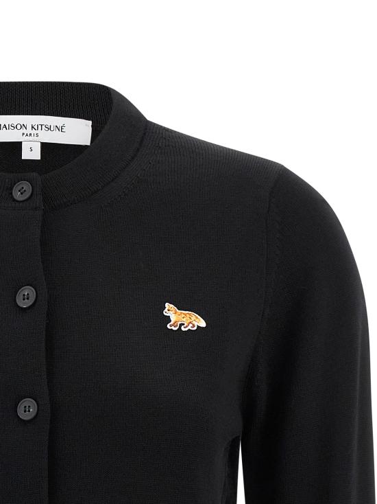 25FW 메종키츠네 베이비 폭스 메리노 레귤러 가디건 PW00502KT1181P199 BLACK DOM - MAISON KITSUNE