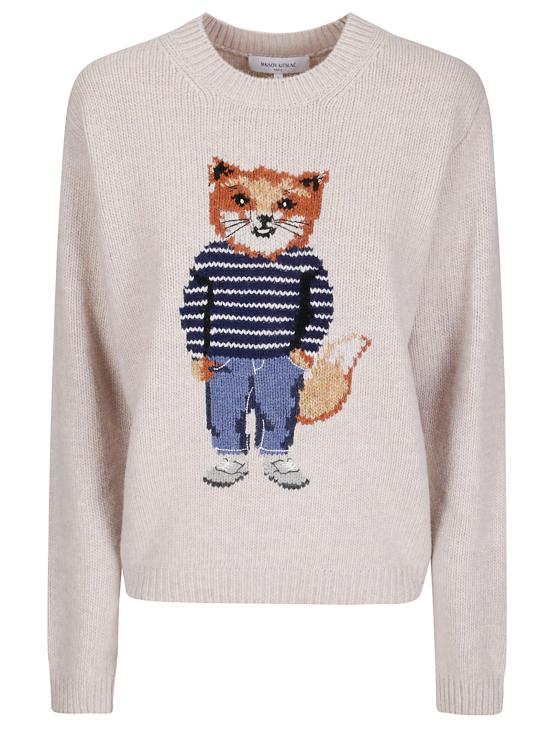 25FW 메종키츠네 드레스드 폭스 인타르시아 울 점퍼 PW00812KH00020382 PARCHMENT WHITE DOM