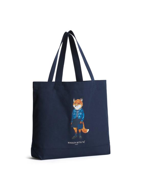 25FW 메종키츠네 드레스드 폭스 토트백 PW05107WW90420413 CLASSIC NAVY DOM - MAISON KITSUNE