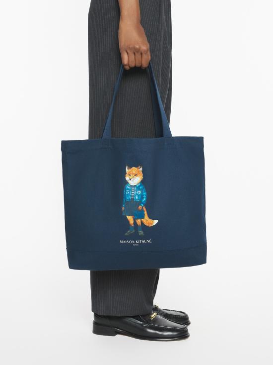 25FW 메종키츠네 드레스드 폭스 토트백 PW05107WW90420413 CLASSIC NAVY DOM - MAISON KITSUNE