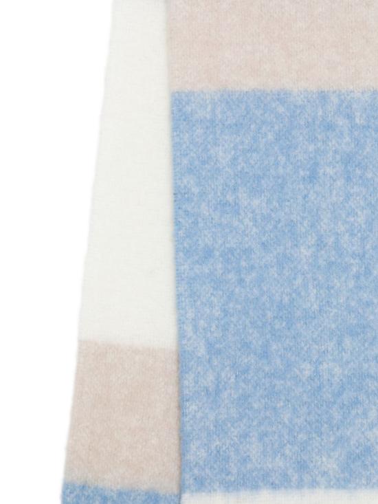 25FW 메종키츠네 알파카 스트라이프 스카프 PM06203WA00220360 FEATHER BEIGE LAPIS BLUE DOM - MAISON KITSUNE