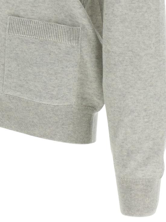 25FW 메종키츠네 폭스 헤드 메리노 레귤러 가디건 PM00501KT1181H120 LIGHT GREY MELANGE DOM - MAISON KITSUNE