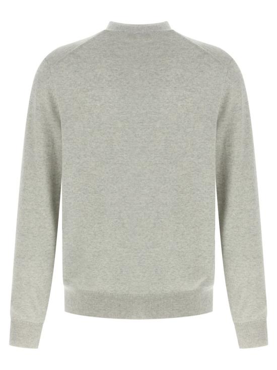 25FW 메종키츠네 폭스 헤드 메리노 레귤러 가디건 PM00501KT1181H120 LIGHT GREY MELANGE DOM - MAISON KITSUNE