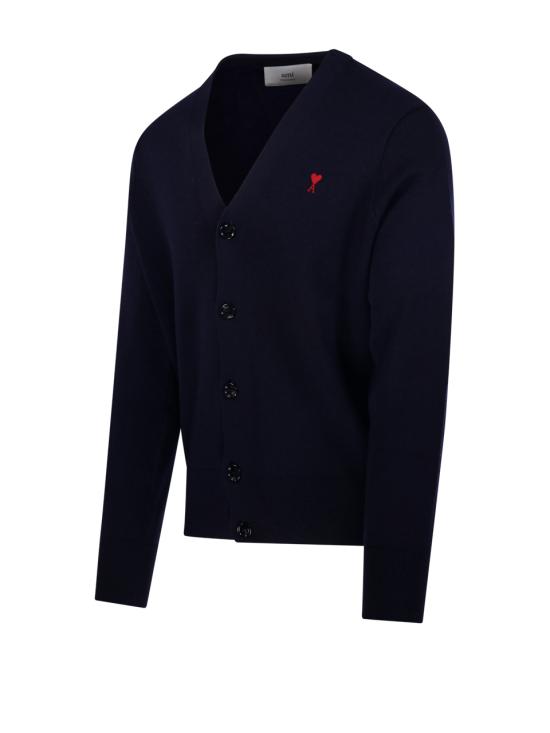 25FW 아미 ADC 울 V넥 가디건 HKC361001414 NAVY RED DOM - AMI