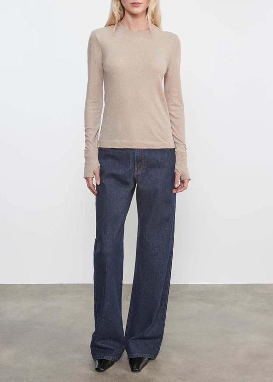  엔자 코스타 블라우스 이지 커프드 크루 탑