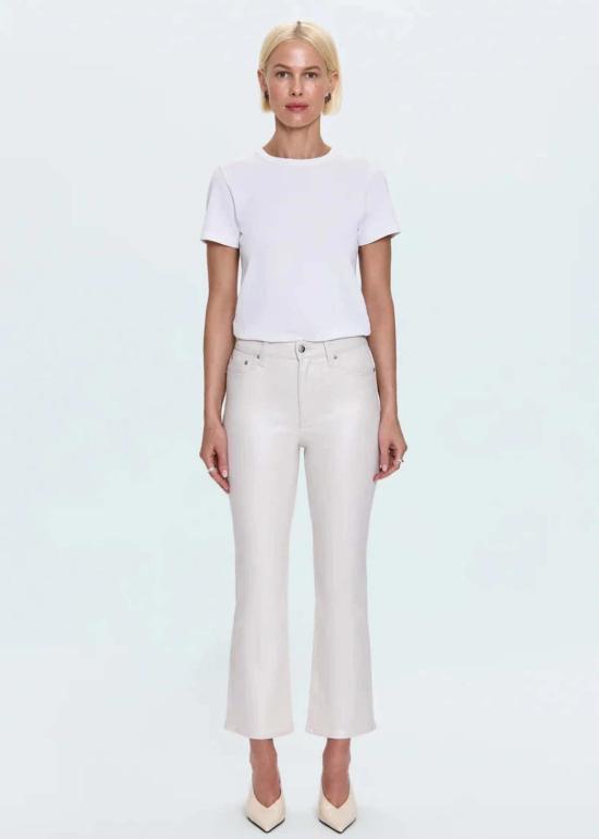  피스톨라 데님 팬츠 레논 하이 라이즈 크롭 부츠 진 아이보리 러스터