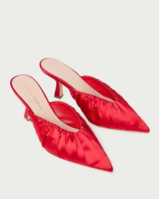  로플러랜달 뮬/슬리퍼 로플러 랜달 이네즈 미드힐 뮬 레드 - LOEFFLER RANDALL