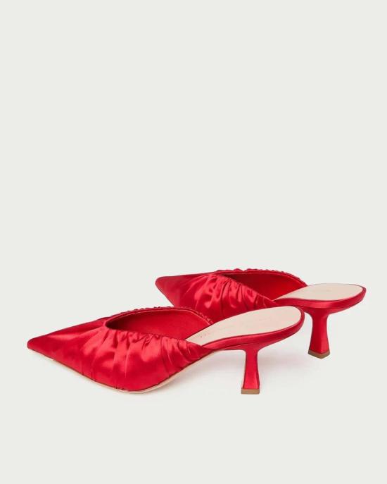  로플러랜달 뮬/슬리퍼 로플러 랜달 이네즈 미드힐 뮬 레드 - LOEFFLER RANDALL