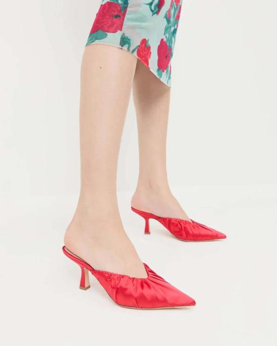  로플러랜달 뮬/슬리퍼 로플러 랜달 이네즈 미드힐 뮬 레드 - LOEFFLER RANDALL