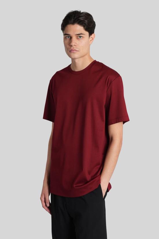 25FW 조르지오 아르마니 반팔 티셔츠 424986 6LSM90SJTKZ RED - GIORGIO ARMANI