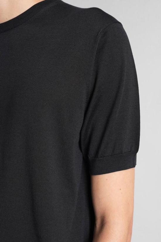 25FW 조르지오 아르마니 반팔 티셔츠 424984 3HSM38SM63Z Black - GIORGIO ARMANI